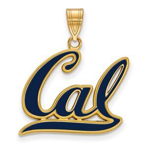 14K Gold Plated Silver U. of California Berkeley LG Enamel Cal Pendant
